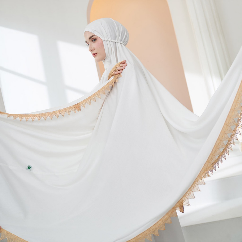 Mukena Lebaran Tatuis 2026 Terbaru Jumbo Maxi Syari Rayon Renda Tatuis Tiara 368 Broken White