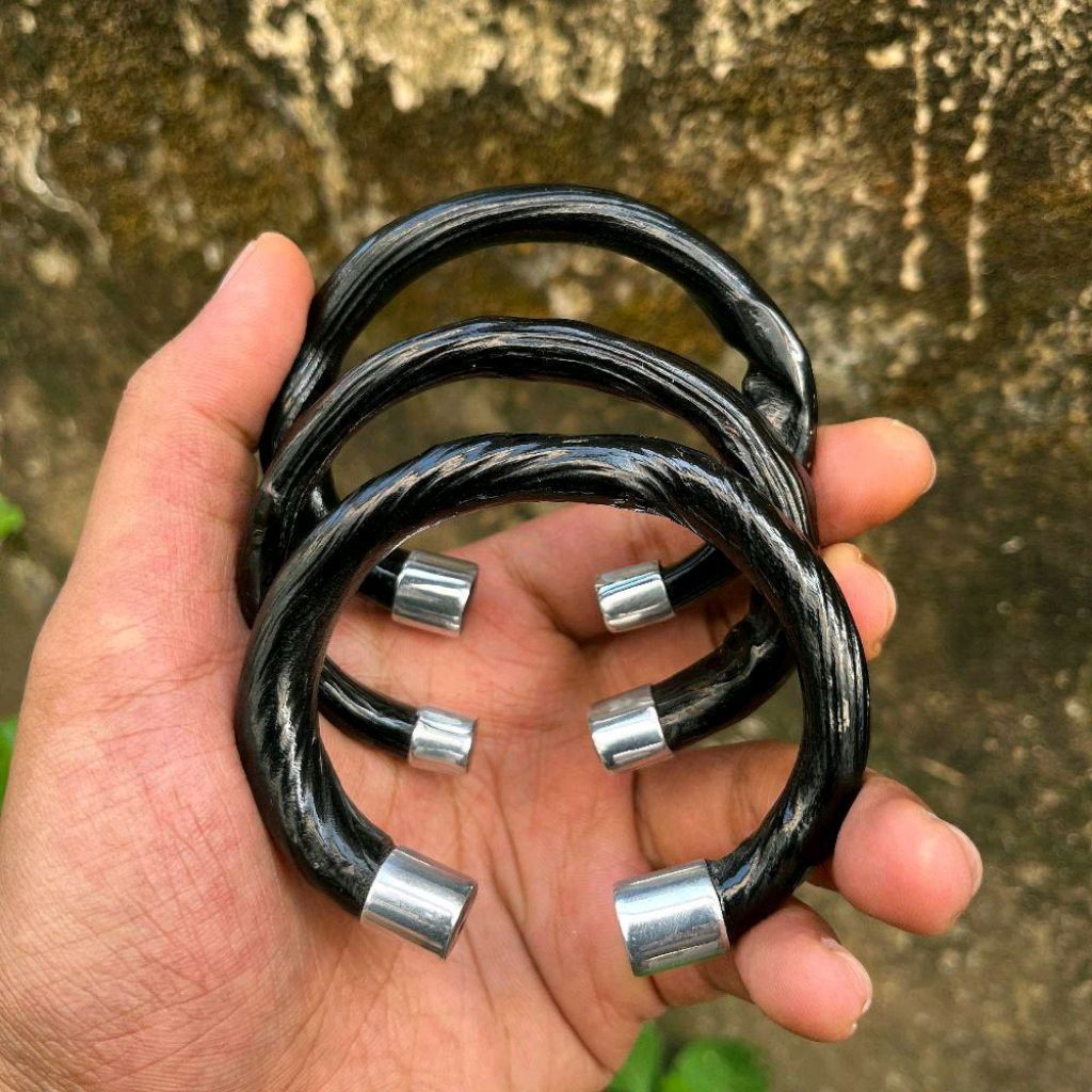 Gelang Akar Bahar Hitam Model C Variasi Monel (Anti Karat) Asli Berkualitas / Akar Bahar Asli