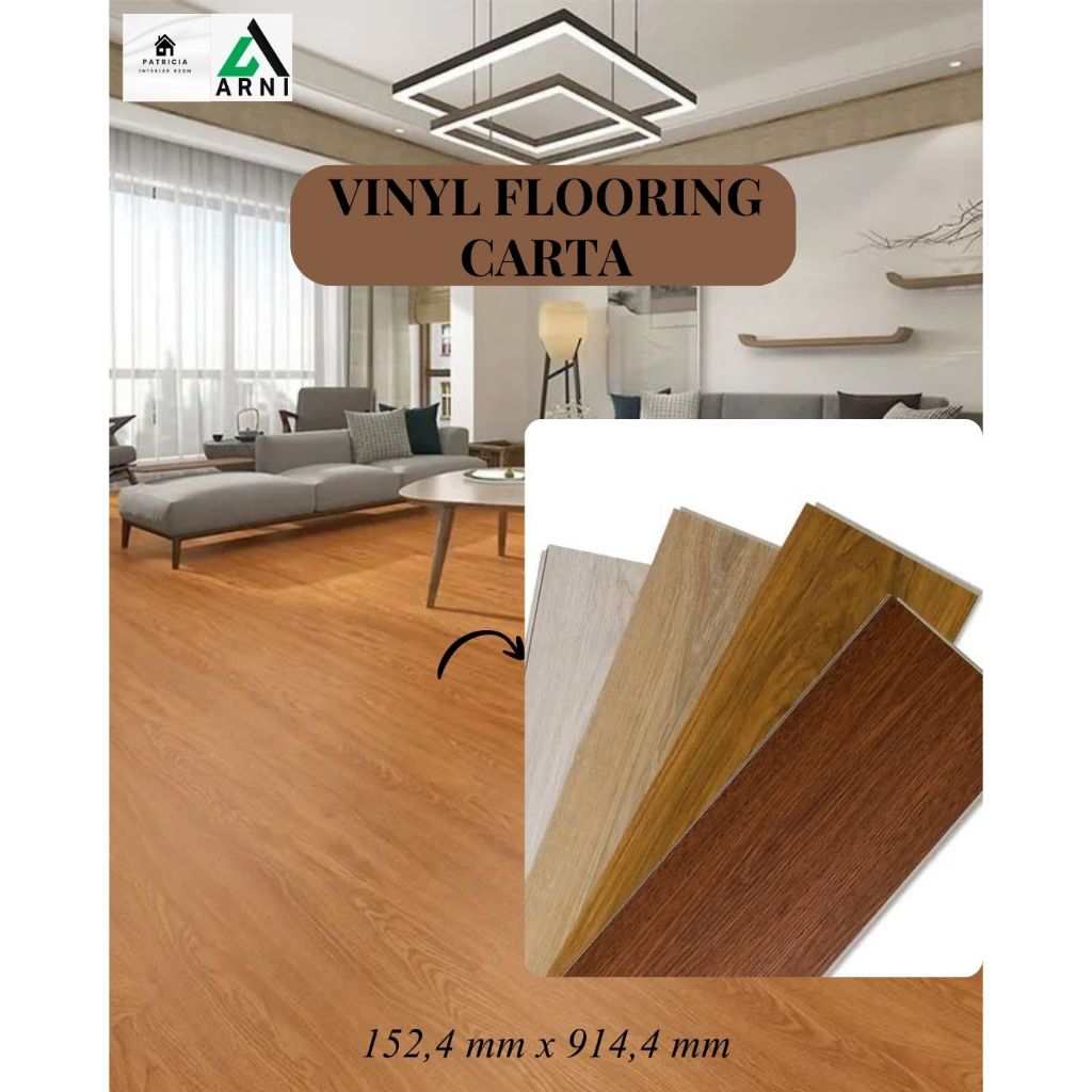 VINYL FLOORING CARTA | VINYL FLOOR MOTIF KAYU | 152,4 mm x 914,4 mm