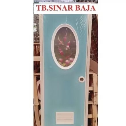 Pintu PVC Kamar Mandi Kaca Oval Warna / Pintu PVC / Pintu Kamar Mandi