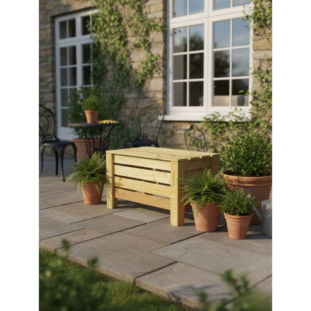 Bangku Kursi Kayu Minimalis Estetik/ Bangku Taman Outdoor Tahan Lama/ Bangku Penyimpanan