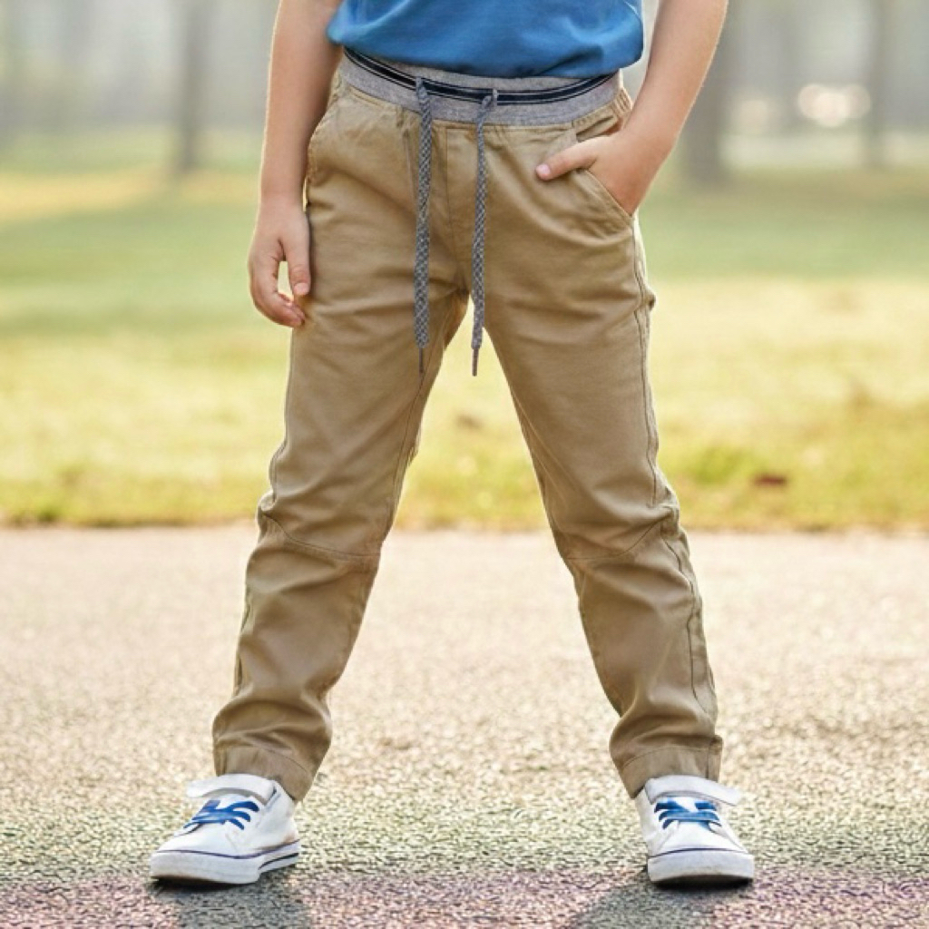 [ ready stock ] Little M Celana Chinos Kids Tag Branded Matahari Cowok Khaki trend slim fit daily ca