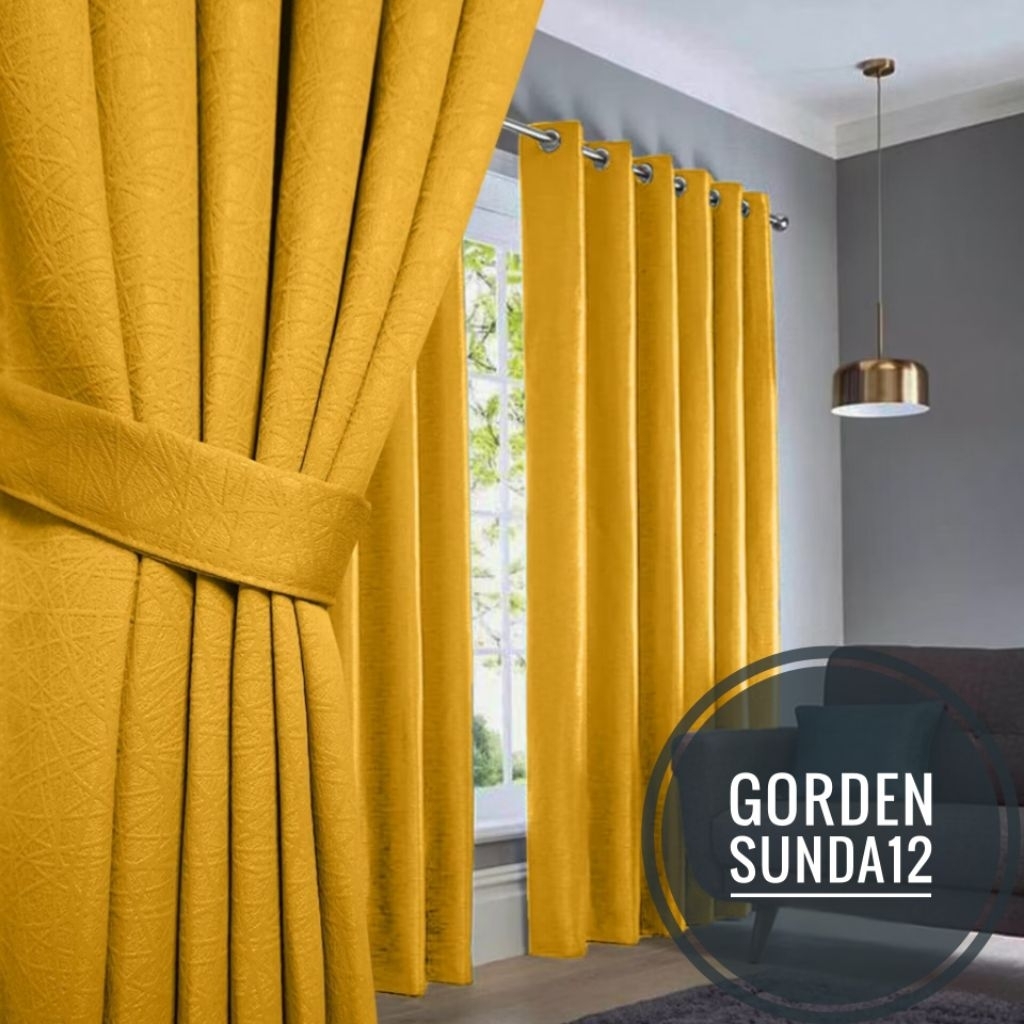 Gorden blackout 12 smokring tebal Gorden smokring pintu/jendela  polos hordeng tirai premium gorden 