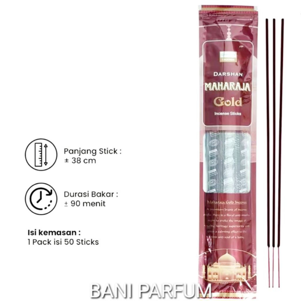 Dupa Stick Maharaja Gold Panjang Isi 50 Stick / Dupa Darshan Buhur Pengharum Ruangan Aromatherapi