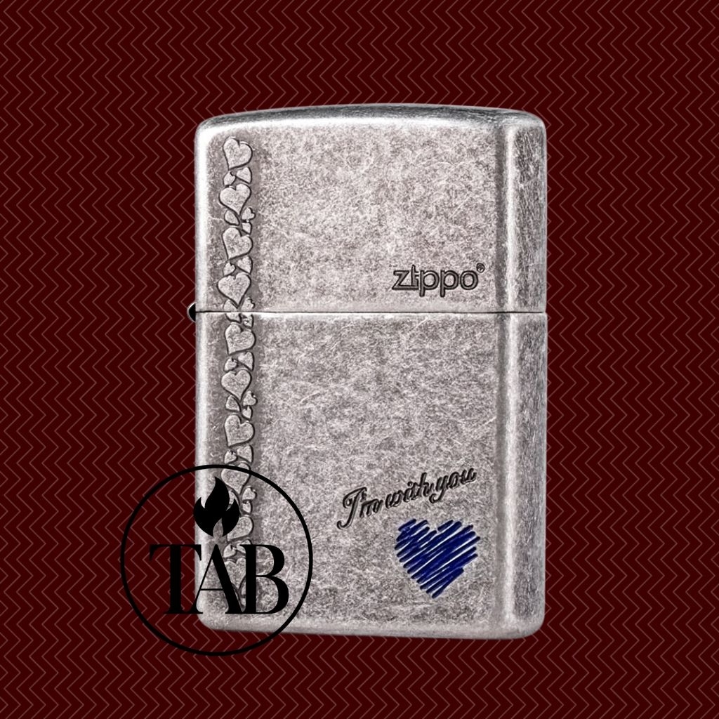 Korek Api Zippo Motif Love Biru Elegan Premium