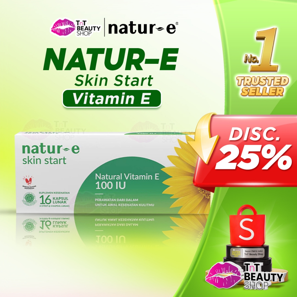Natur-E Skin Start Natural Vitamin E 100 IU 16s - 32s - Soft Capsule Suplemen | TnT Beauty Shop