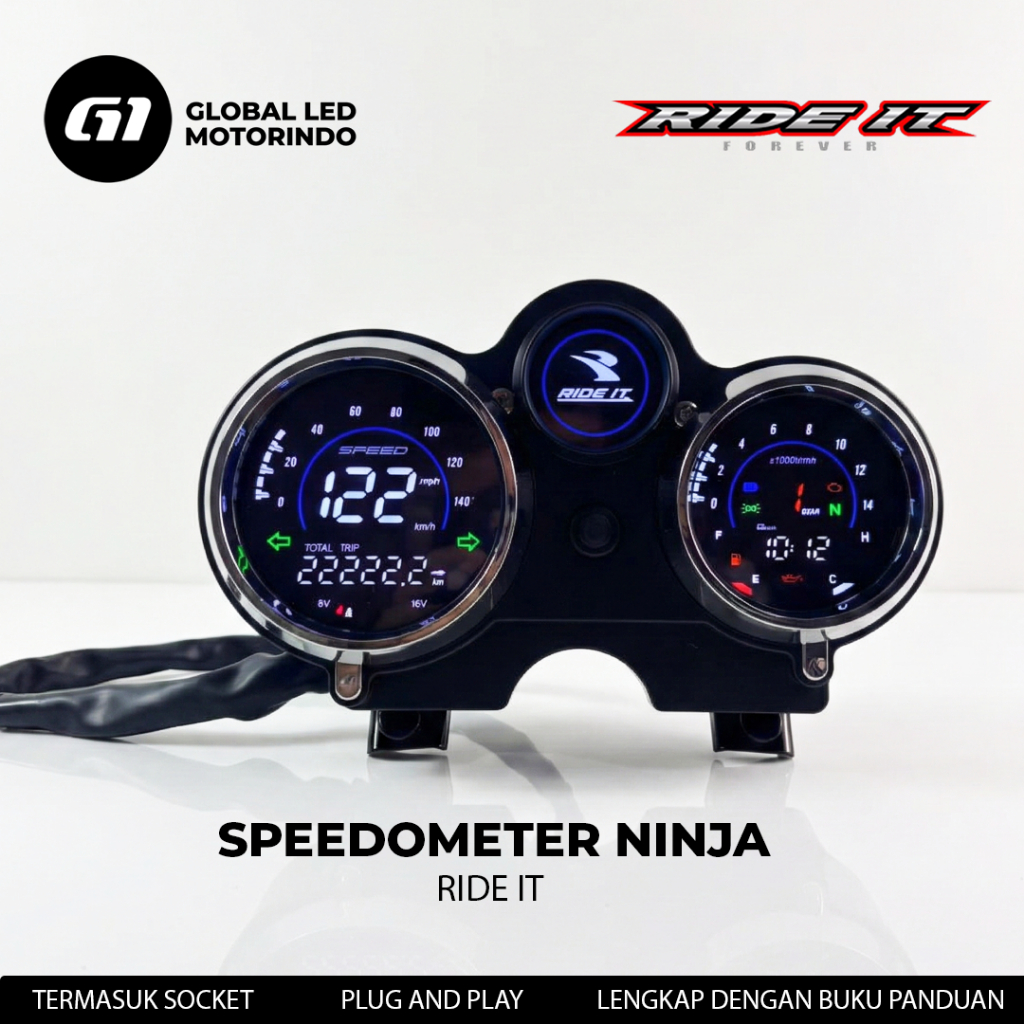 RIDE IT Speedometer Ninja R SS Full Digital Gen 2 Spidometer Universal