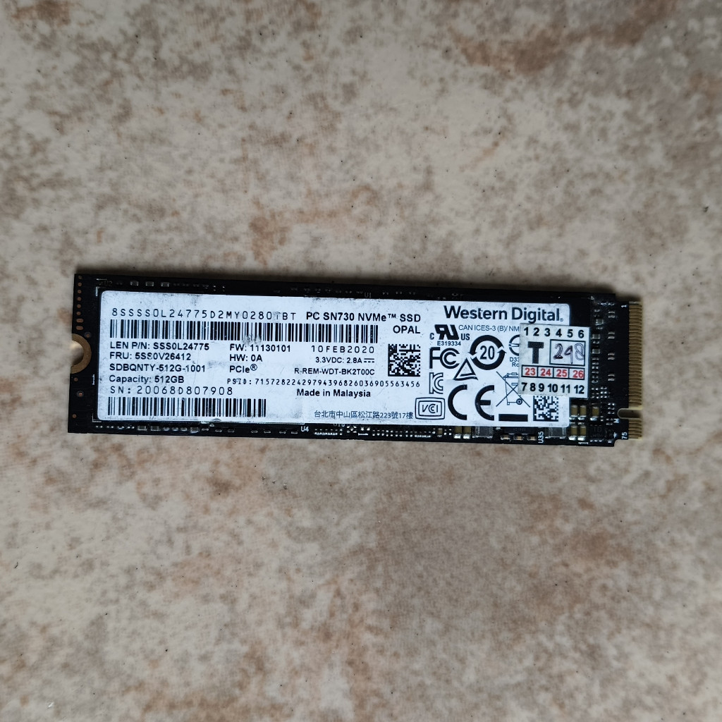 SSD NVME WD SN730 512gb - Health 100