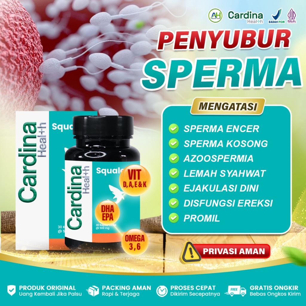 Vitamin Kesuburan Pria Penyubur Sperma Pengental Sperma Azoospermia Sperma Encer - Cardina Squalene