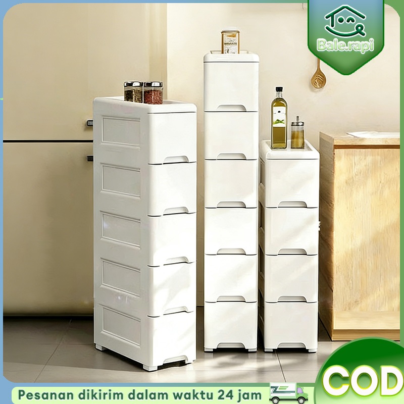 Lebar15/20/25/30cm Rak Susun Penyimpanan Plastik/Lemari Plastik Laci/Laci Plastik/Rak Dapur Plastik