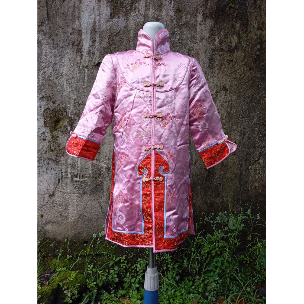 DRESS CHEONGSAM PINK TRADITIONAL