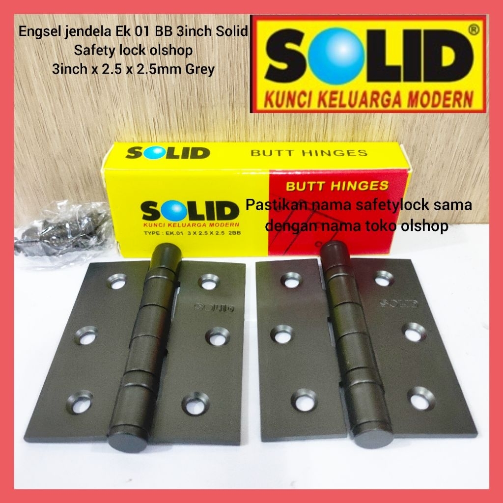 engsel jendela Ek 01 BB 3inch grey solid