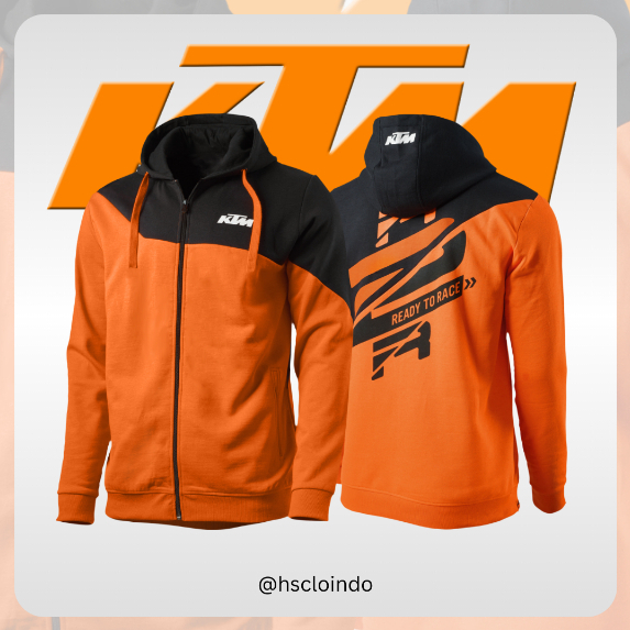 Jaket Motor XS-5XL KTM Racing Hoodie Zipper MX Motocross Trail Motogp Factory Racing Hoodie Zipper B