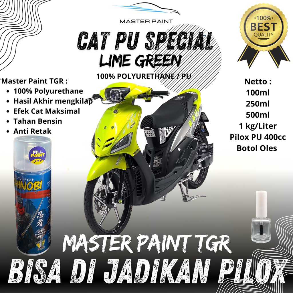 (BISA DI JADIKAN PILOX) CAT PU LIME GREEN SPECIAL | CAT HIJAU STABILO EFEK GOLD