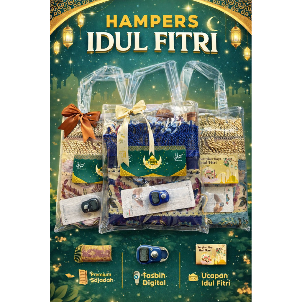 hampers lebaran idul fitri sajadah turki parcel sajadah / tasbih digital sajadah dewasa