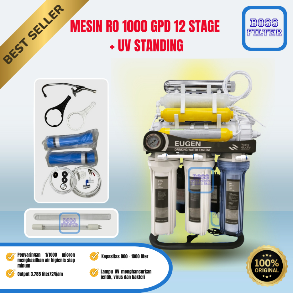 Mesin RO 1000 gpd 12step+UV Ultraviolet