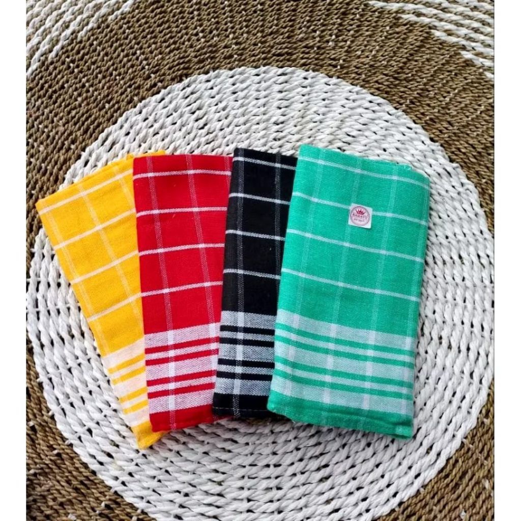 Serbet dapur / lap serbet dapur premium kain katun warna ukuran 50x50 12 pcs (1 lusin)