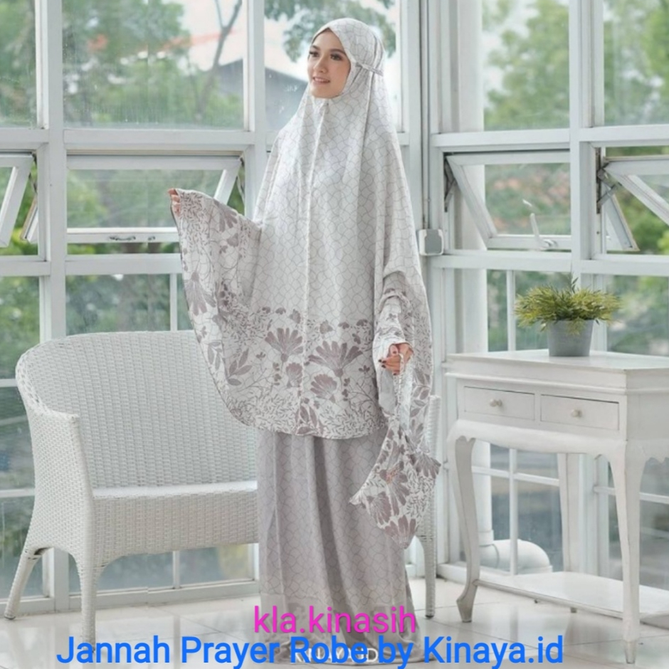 82 - Mukena Kinaya - Jannah Prayer Robe Quba Aluna Silk - M - new