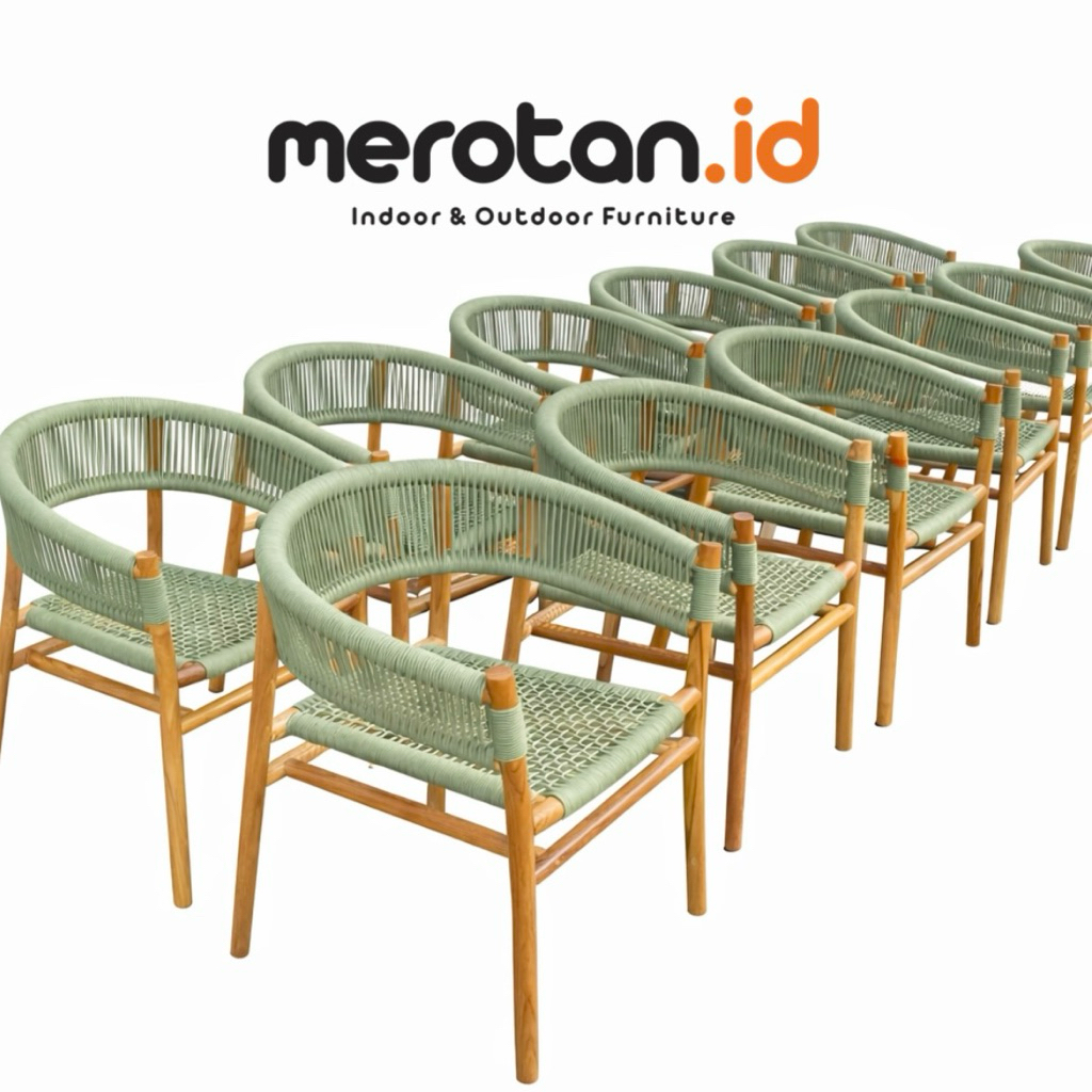 Kursi Cafe Jati Anyaman Tali Rope / Kursi Teras Jati Anyaman Tali Rope / Kursi Makan Jati Anyaman Ro