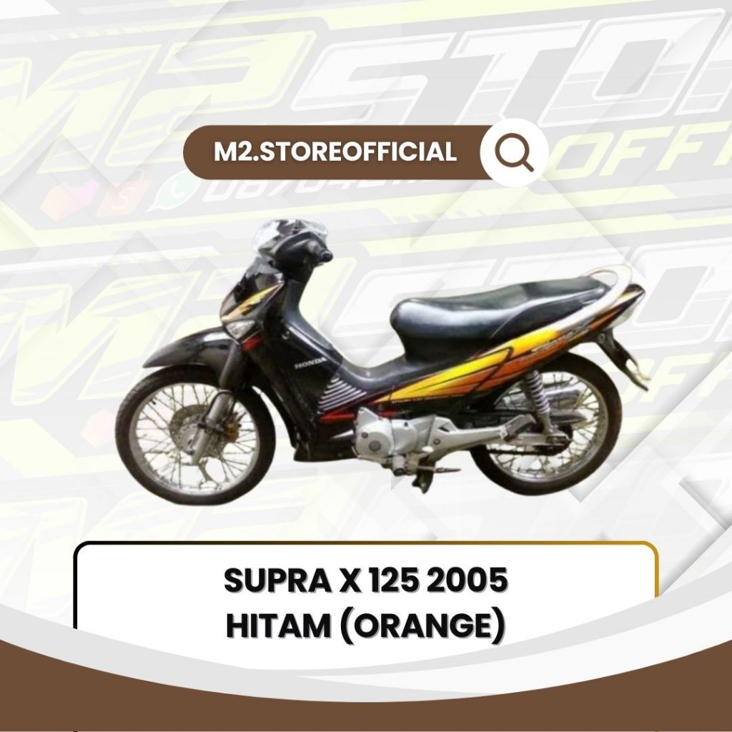 stiker striping honda supra x 125 2005 hitam orange oren