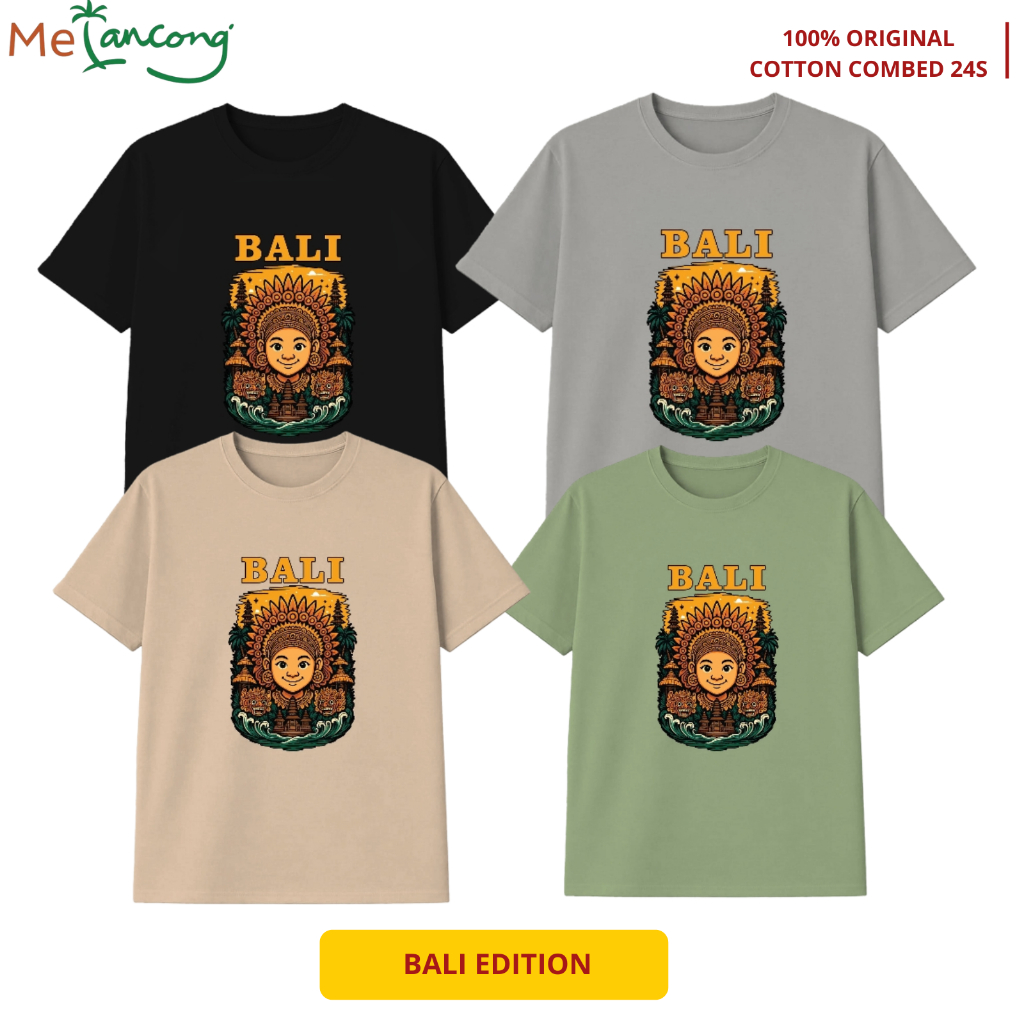 T-shirt Kaos Lengan Pendek Baju Pria Wanita Combed Cowok High Kain Bali KSBL069