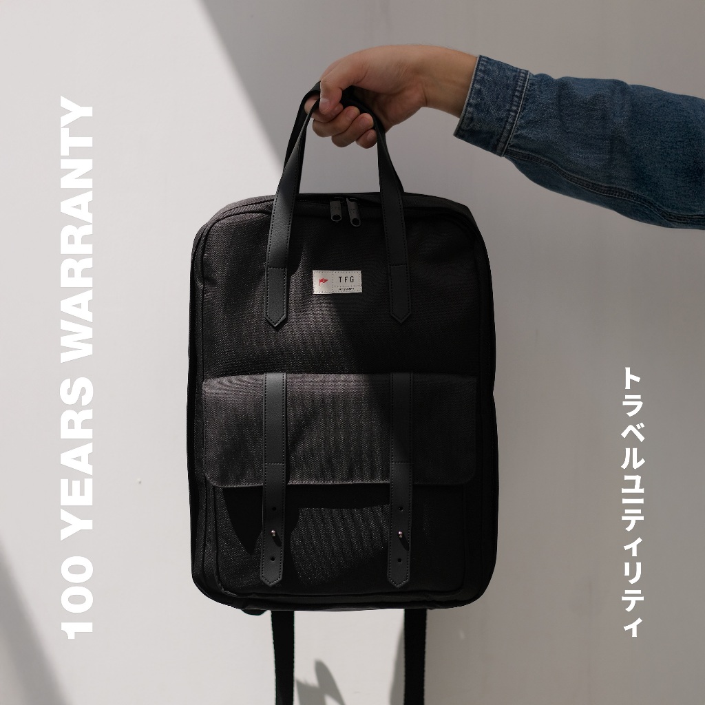 TFG Backpack St Moritz 444 Black Tas Ransel 14 inch Tas Kerja Tas Punggung