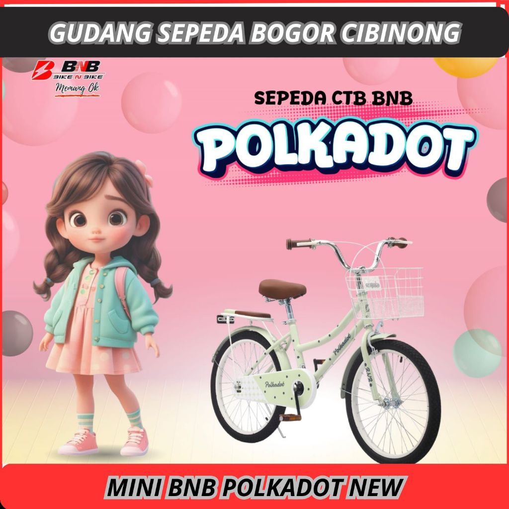 Sepeda anak 20 MINI BNB POLKADOT