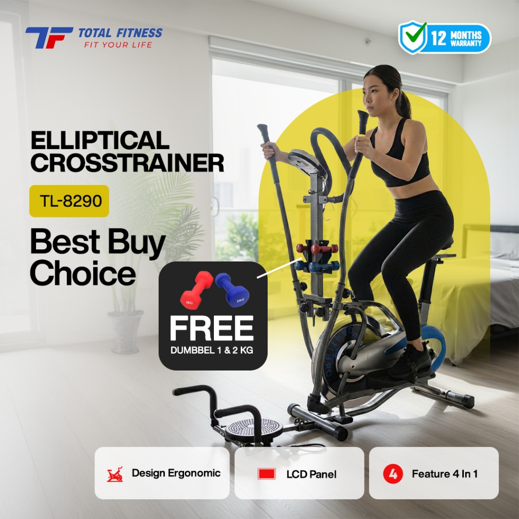 TOTAL FITNESS Alat Fitness Bike Orbitrack Elliptical Crosstrainer TL-8290