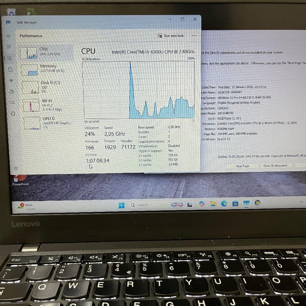Laptop ThinkPad X270.