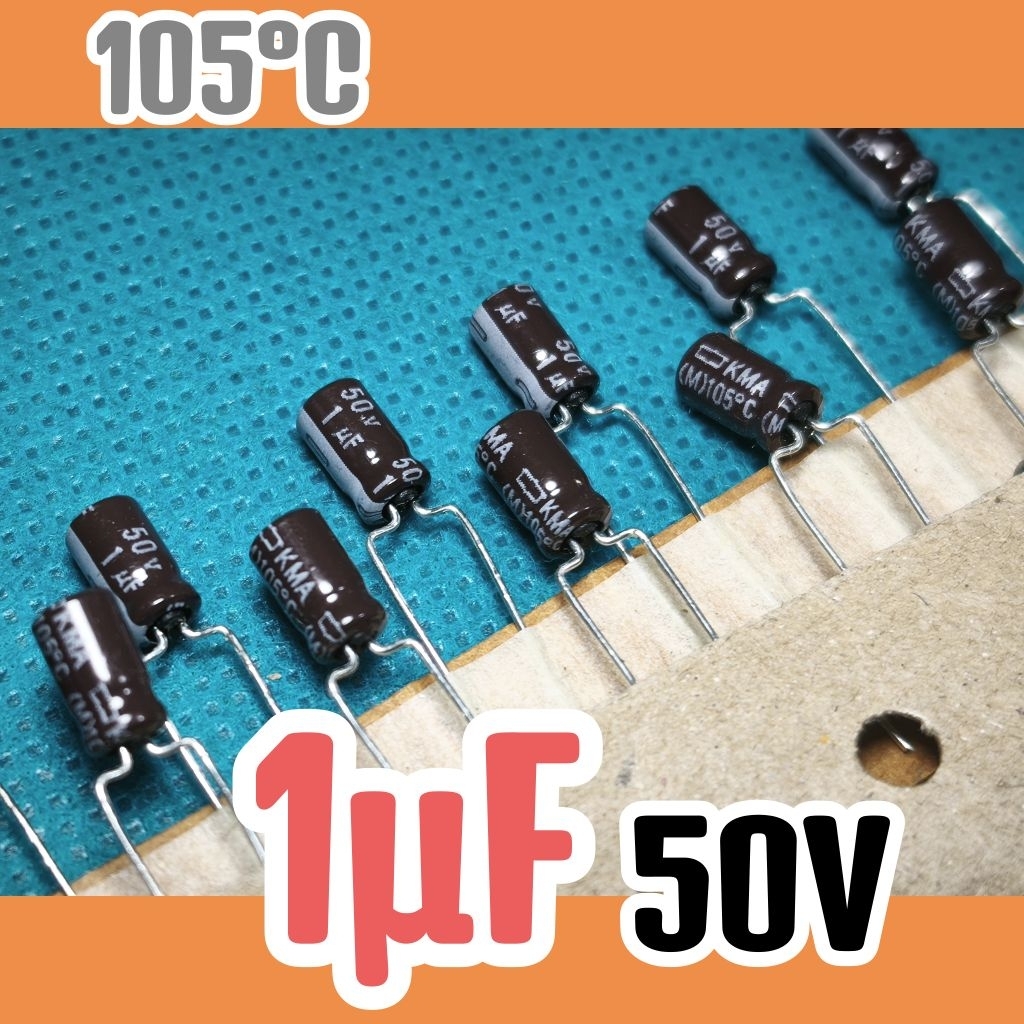 Kapasitor capasitor elko elco 50v 1uf 50v 1 uf 50 v 50volt 1uF ORIGINAL