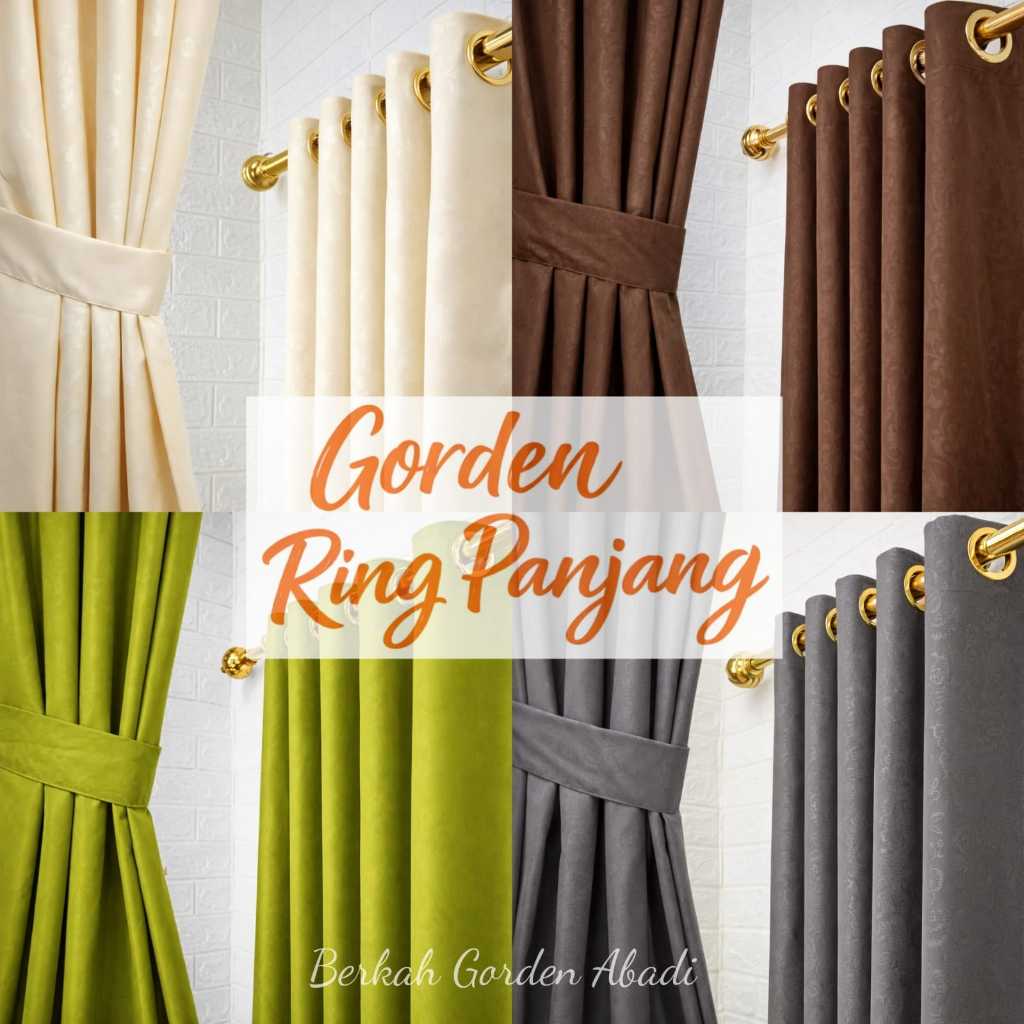 Gorden Warna Gorden Jendela Elegan Minimalis Ring 12 Tinggi 220 Gorden Elegan Polos Abu Gorden Marun