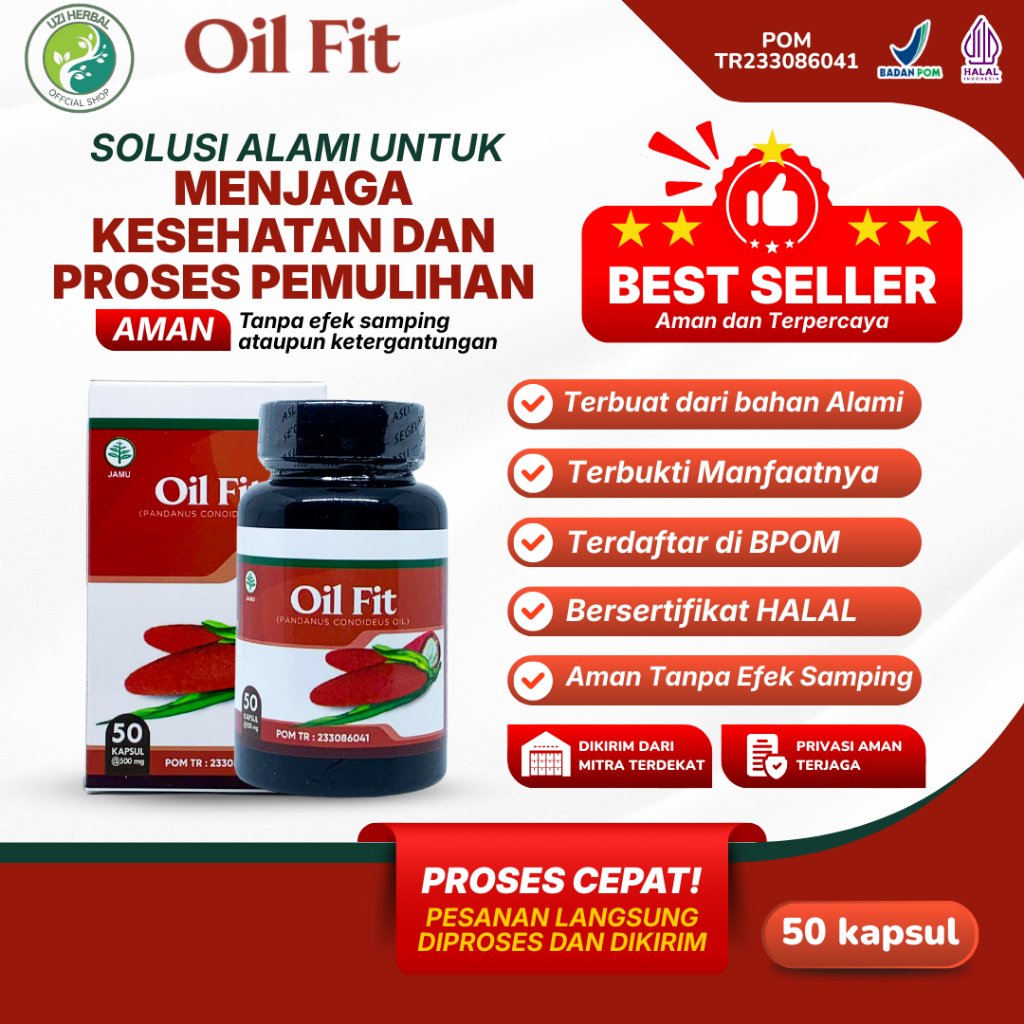 Uzi Herbal - Oil Fit Kapsul Isi 50 Kapsul