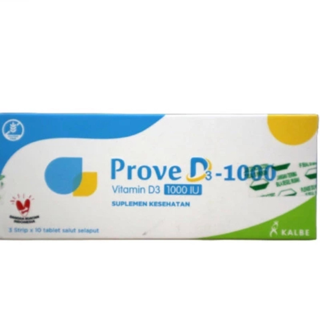 Prove D3 1000 IU (25 mcg) Vitamin D Untuk Kesehatan Tulang 1 Box Isi 30 Tablet Original Kalbe Farma