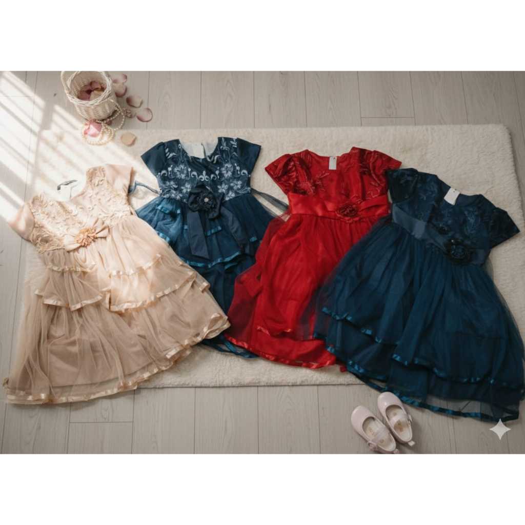 thrift Dress anak - Gaun Pesta Anak Perempuan PITA Dress Anak Murah - Random YhoSheLaris