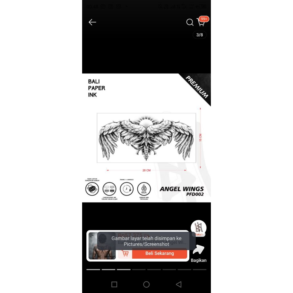 Tato Temporer full punggung