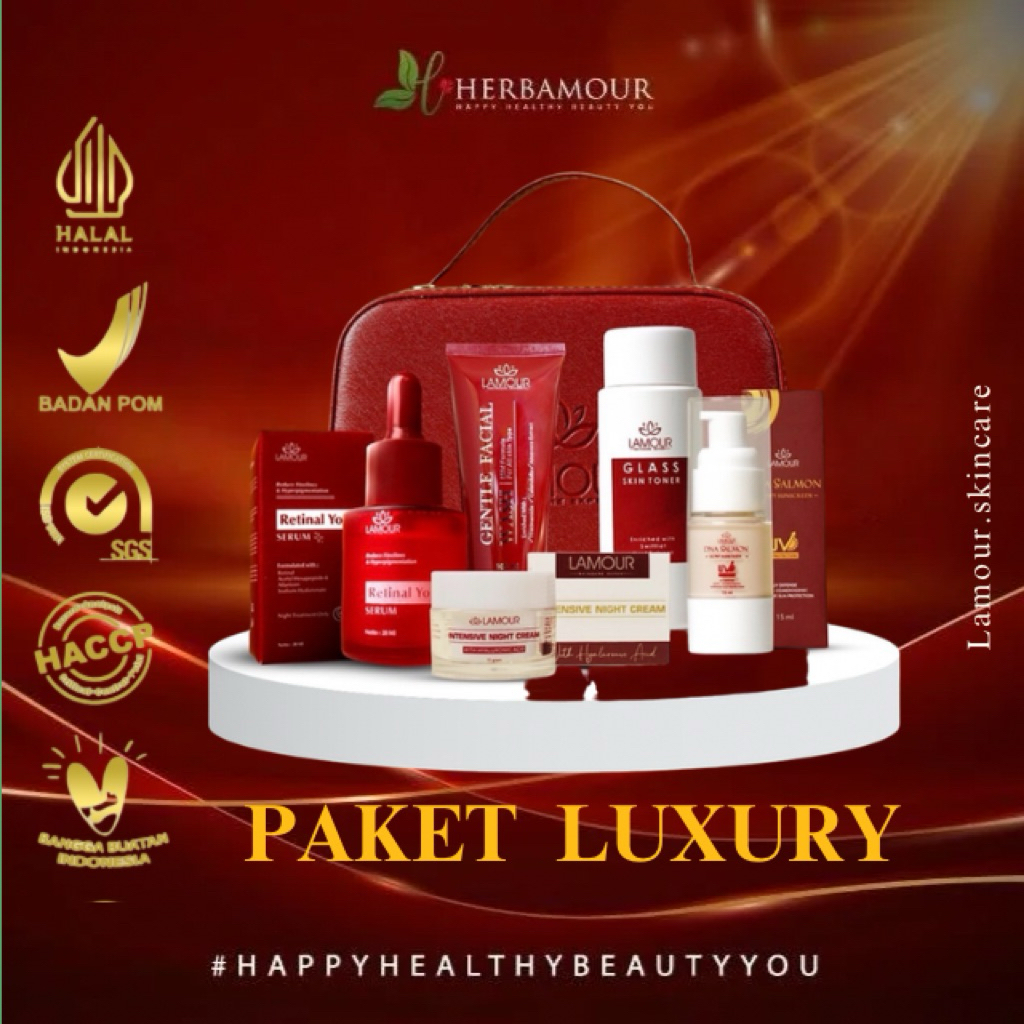 PAKET LUXURY By LAMOUR - Skincare BPOM Original Untuk Kulit Kusam dan Flek Membandel - Paket Luxury 