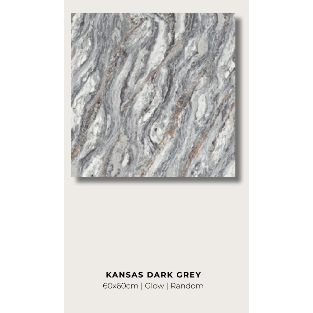 Granit Valentino Stone Kansas Dark Grey, Black Glow 60x60