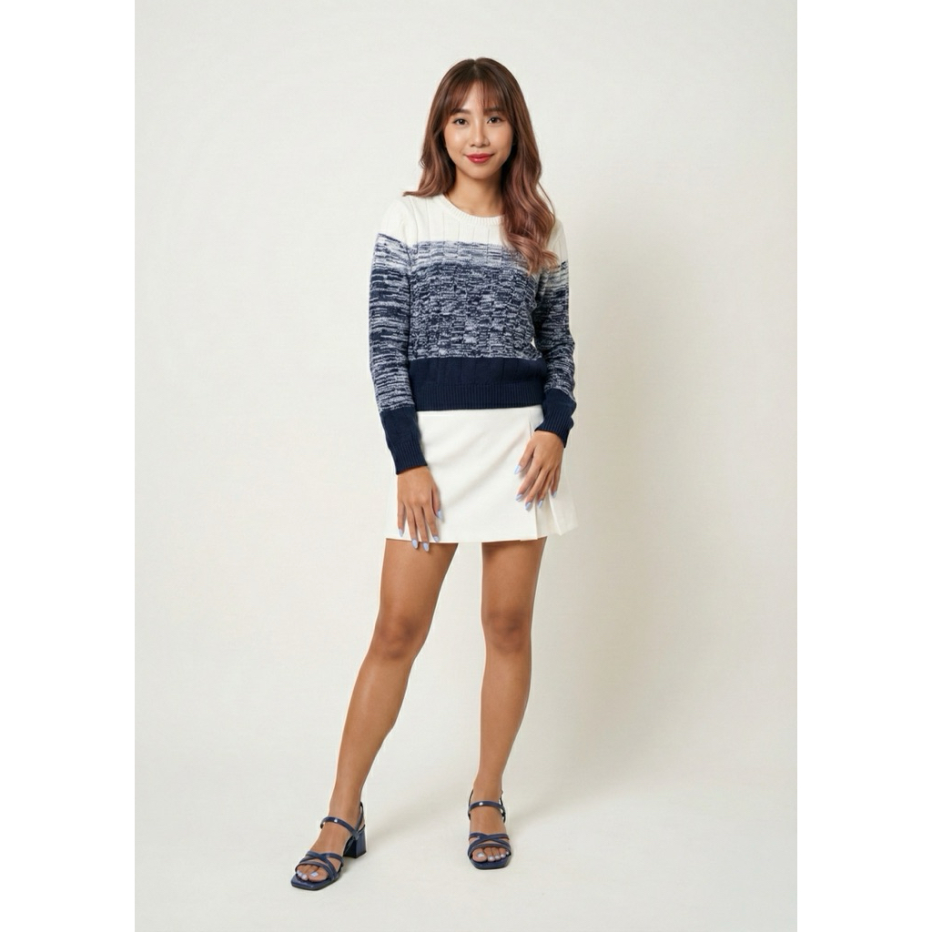 Sweater Rajut Pria Wanita Hitam Abu Putih PRELOVED | Knitwear Lengan Panjang | Baju Hangat Casual