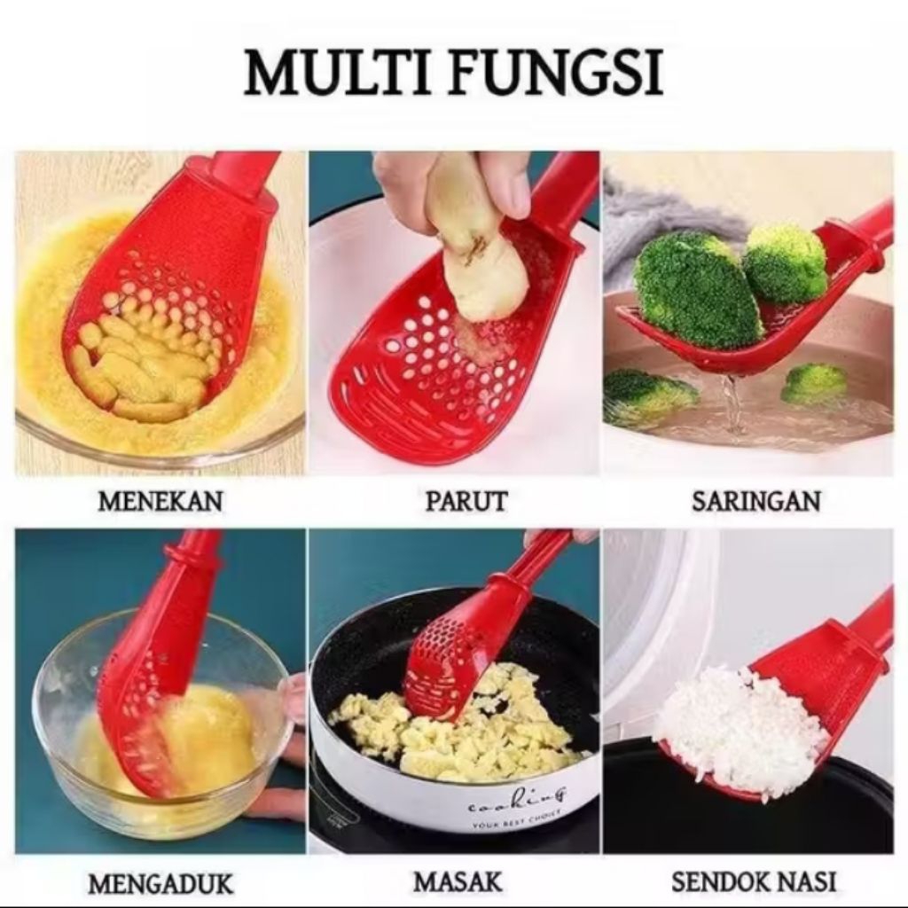 Sendok Saringan Multifungsi Sendok Masak Serbaguna Centong Nasi
