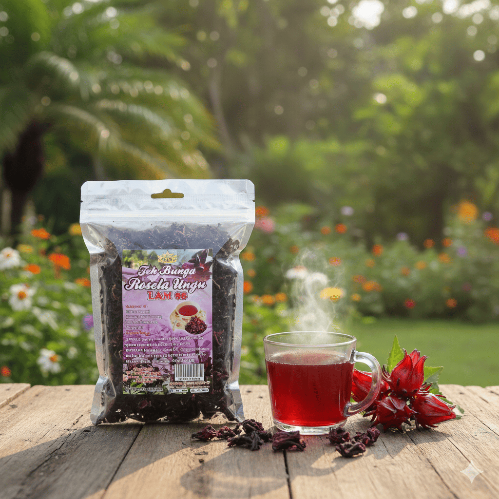 100 GR | Teh Bunga Rosela Ungu Kering Organik