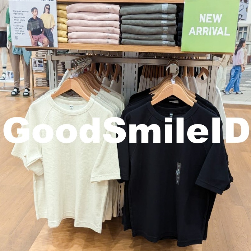 NEW Men Women T-Shirt Dry Waffle Crew Neck Kaos Pendek Pria Wanita Unisex Kerah Bulat UNIQLO JASTIP