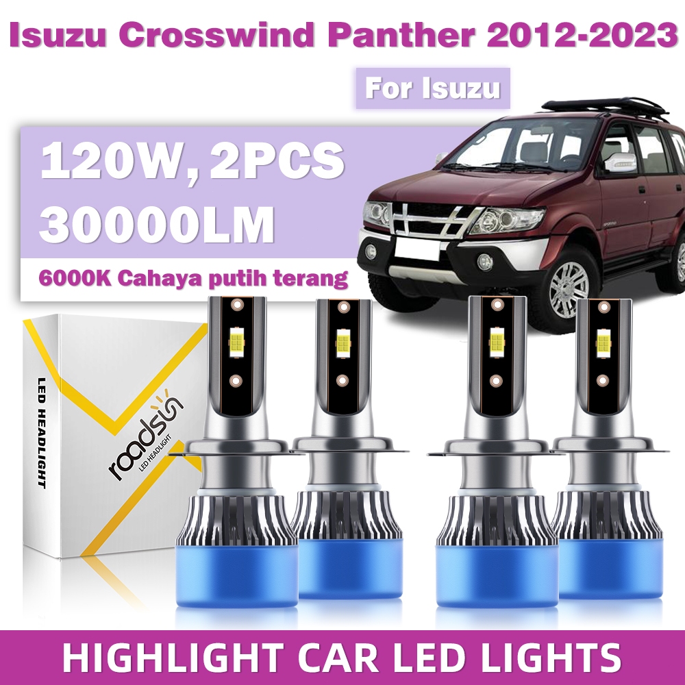 Lampu Depan Mobil LED ROADSUN H7 H7, [Cocok untuk Isuzu Crosswind Panther 2012-2023]