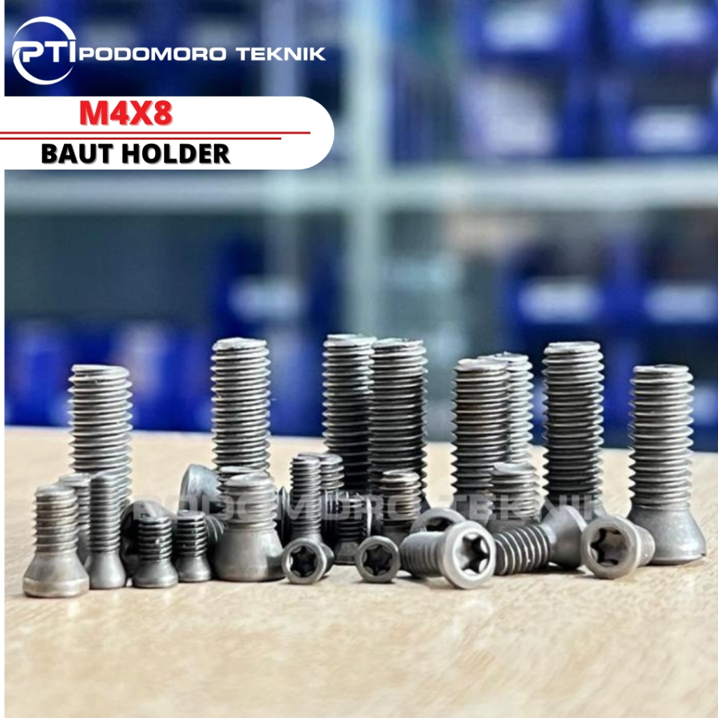 Baut Holder M4x8 M4x9 M4x10 M4x12 M4x14 M4x16 Screw Bintang Baut Insert Holder Milling M4