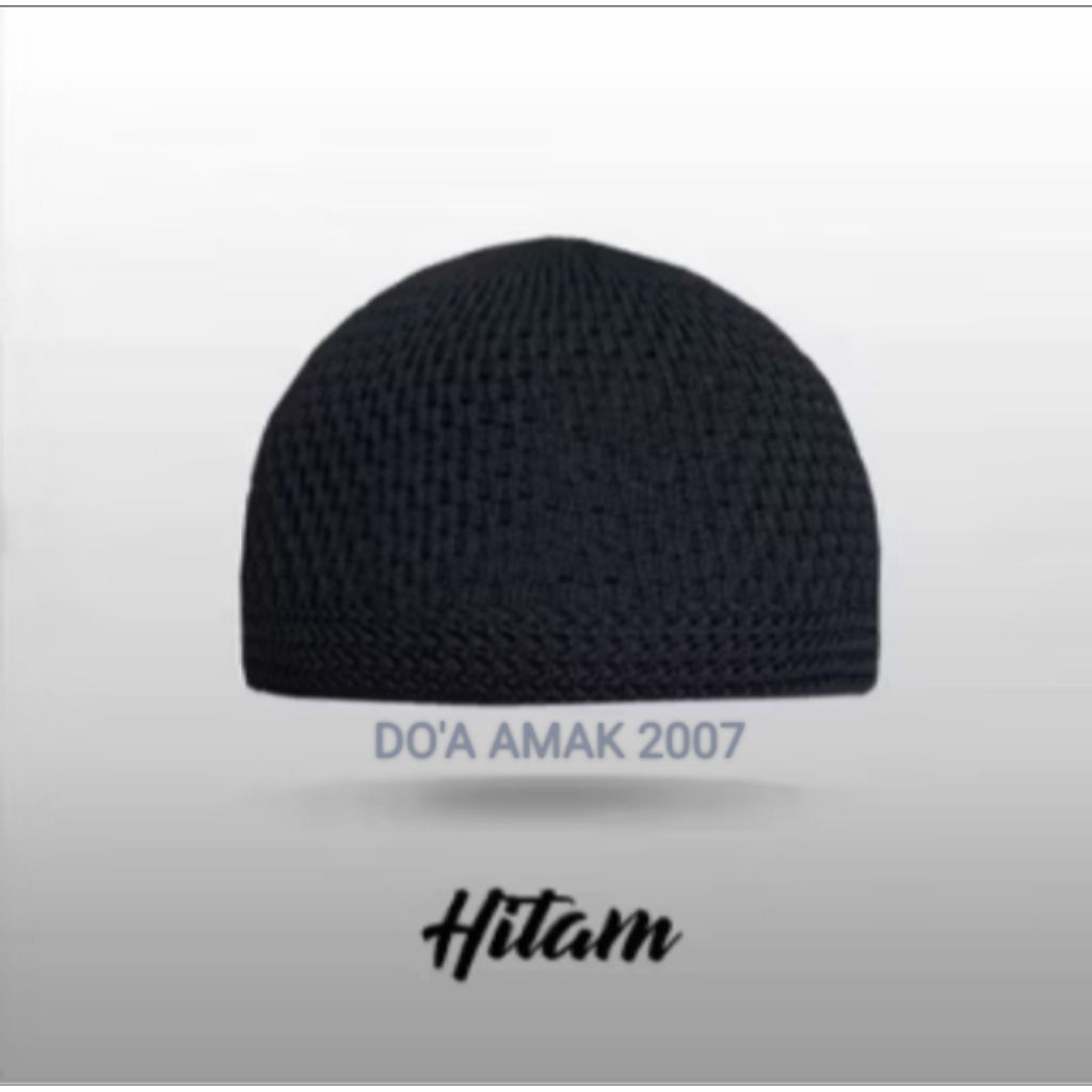 DO'A AMAK 2007- Peci marcan rajut hitam original-peci jaring berkualitas premium-peci rajut halus le