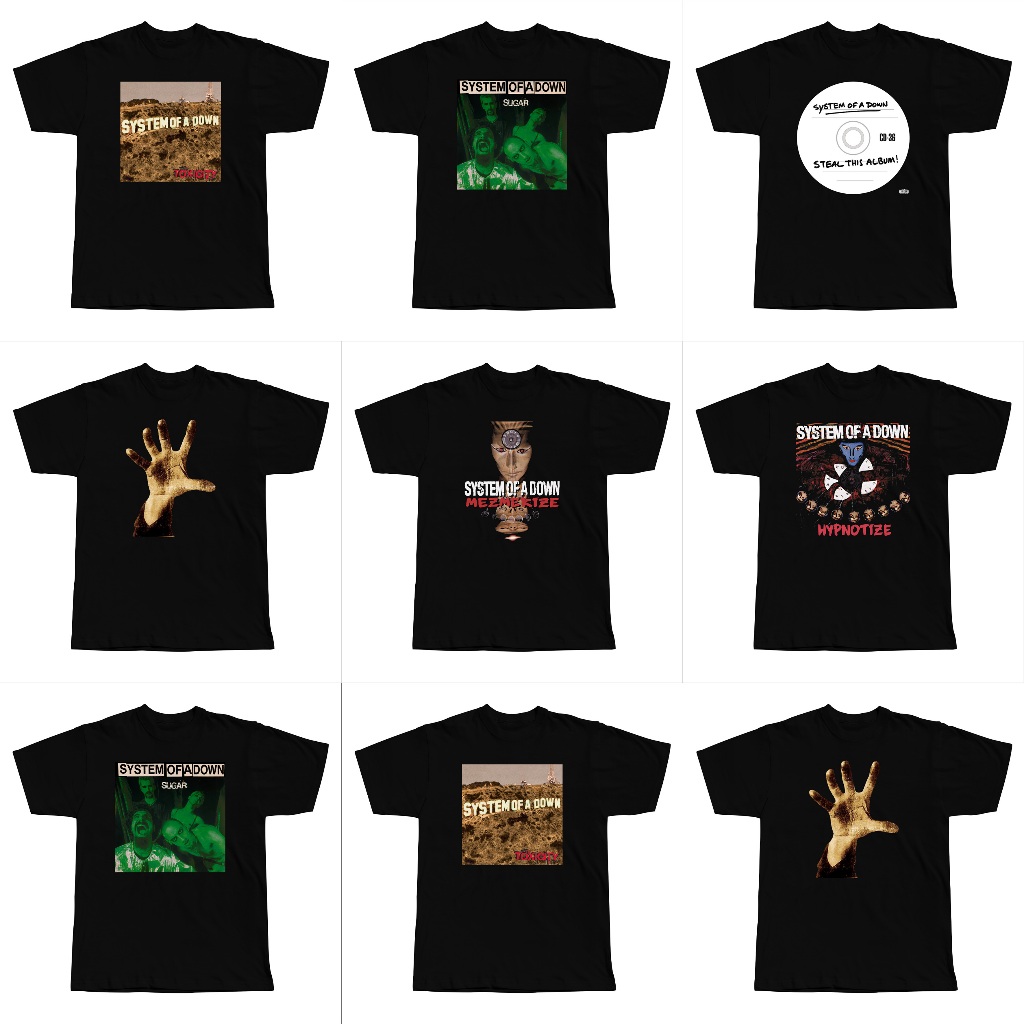System Of A Down Tshirt - JUAL BAJU KAOS BAND SYSTEM OF A DOWN BAND ROCK - (BISA CUSTOM)