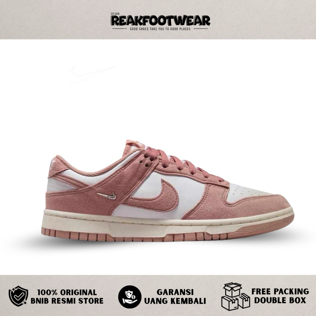 Nike Dunk Low Rose Whisper Gold Mini Swoosh 100% Authentic - IB4417-102