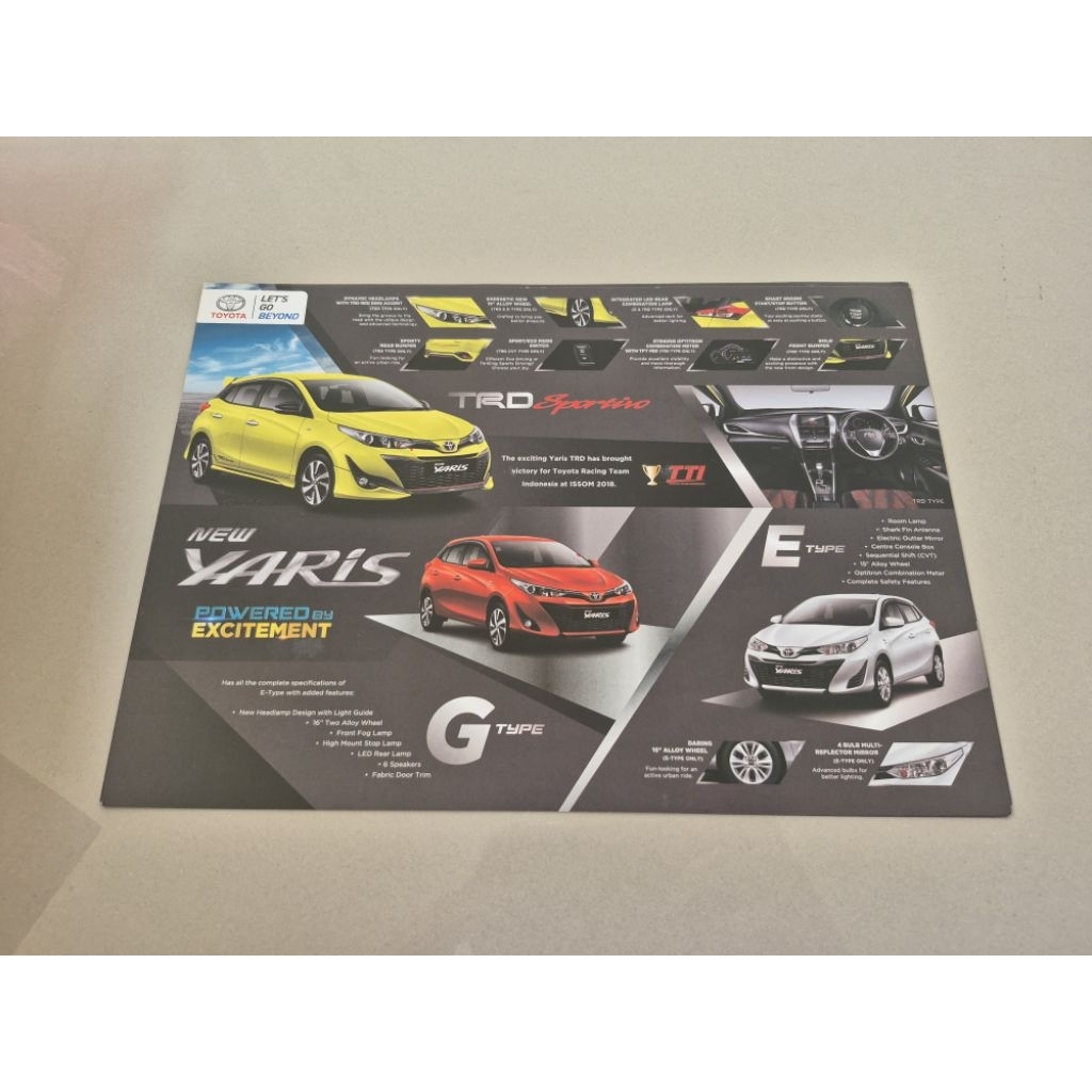 brosur katalog mobil toyota yaris 2019 flyer