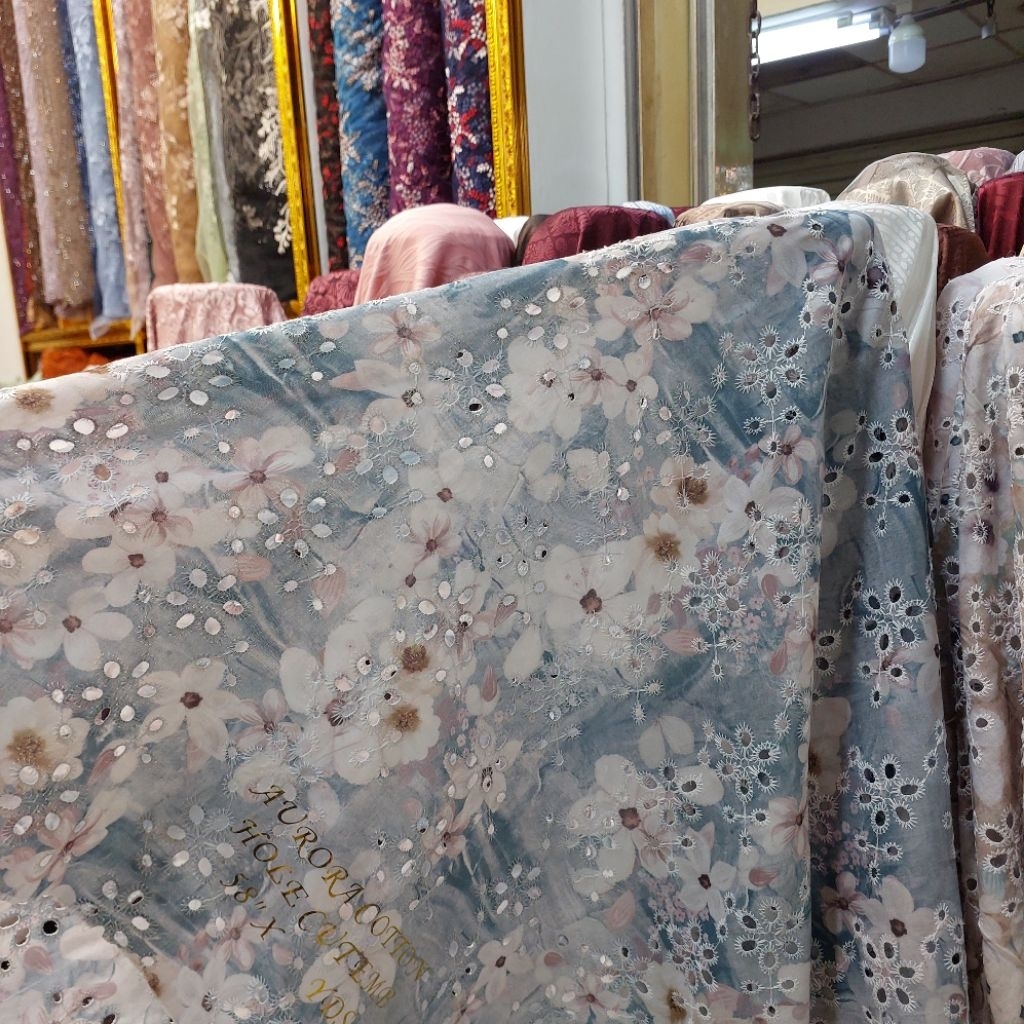 (COD) Bahan Kain Katun Bolong // Katun Bolong Premium 100%