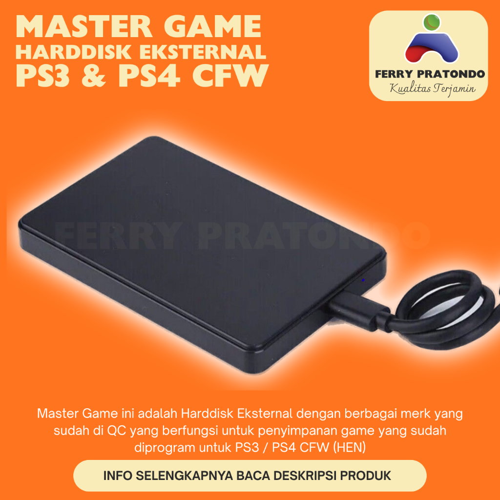 MASTER GAME HARDDISK EKSTERNAL PS3 CFW/OFW / PS4 CFW