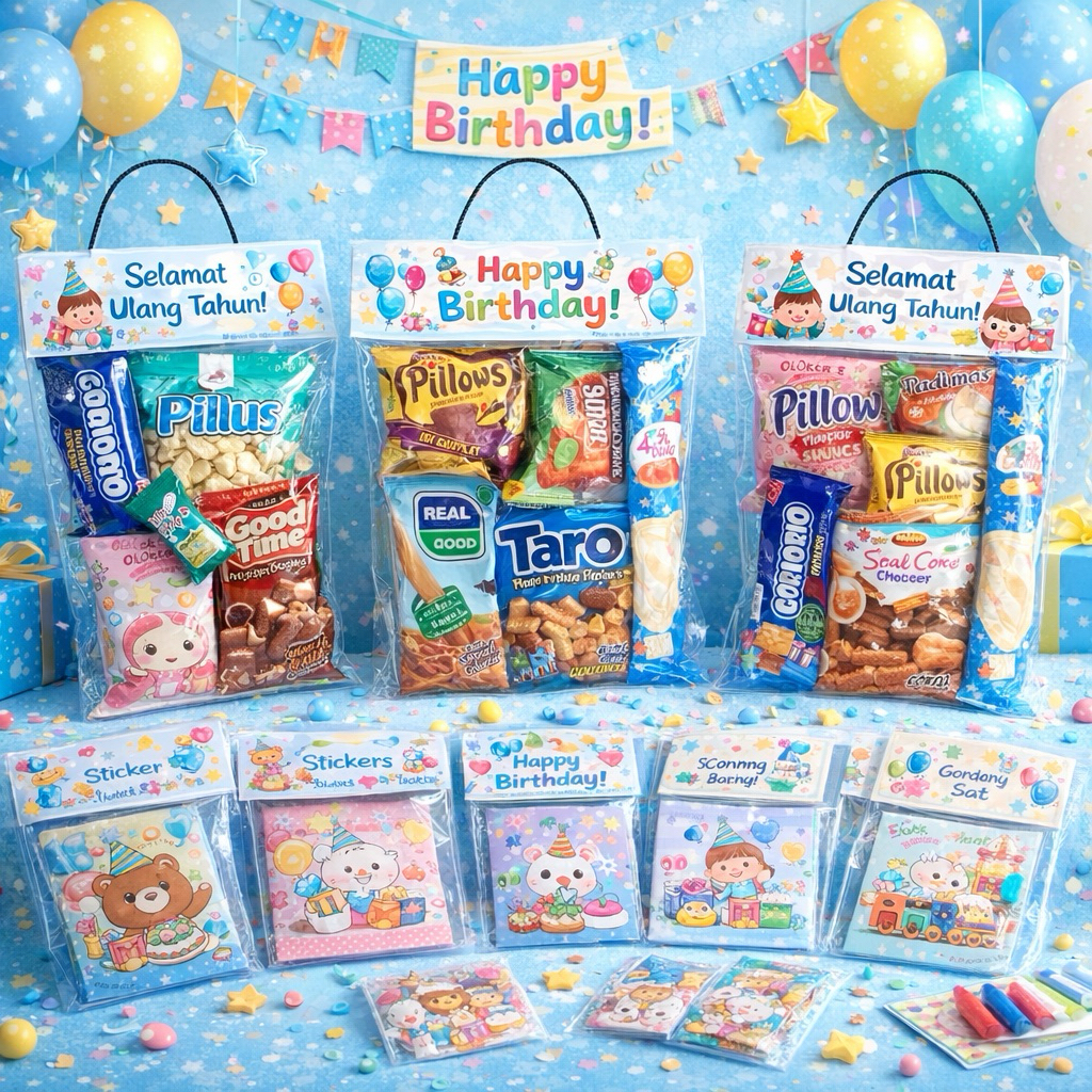 PLASTIK LABEL hampers bingkisan ulang tahun 20x30 design cowok
